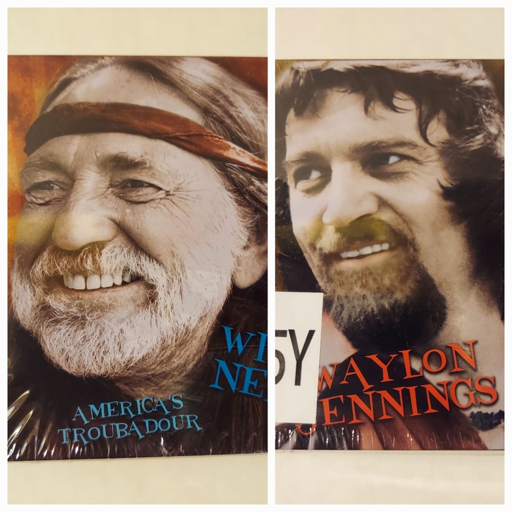 NEW Rare Willie Nelson America's Troubadour and Waylon Jennings Country Outlaw